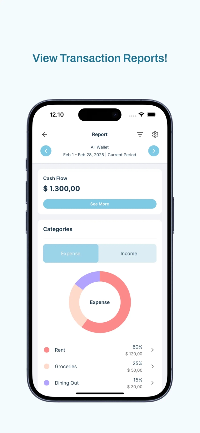 Saving Diary App Report Preview