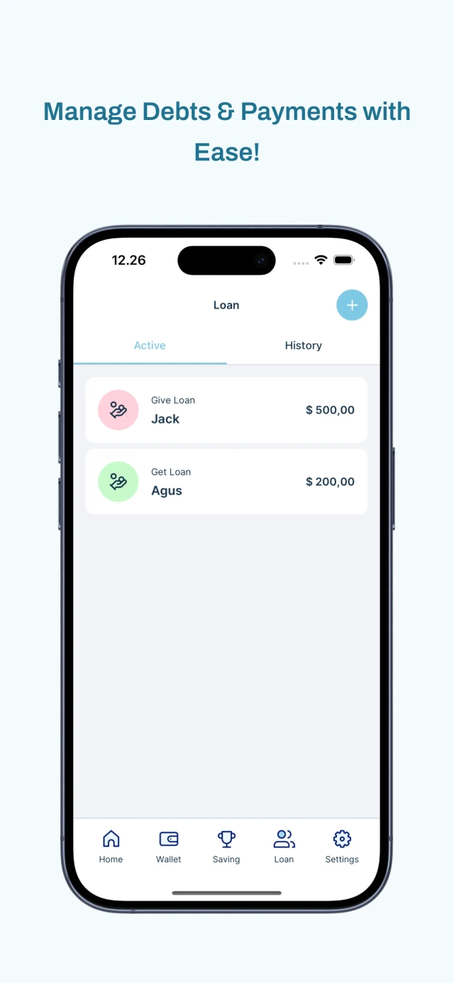 Saving Diary App Loan Preview