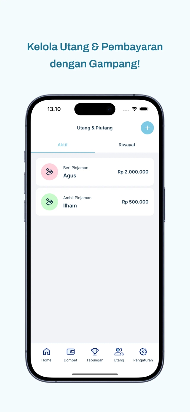 Saving Diary App Loan Preview