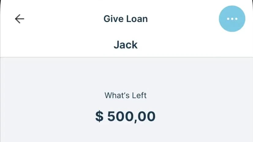 A loan to Jack with the amount still outstanding