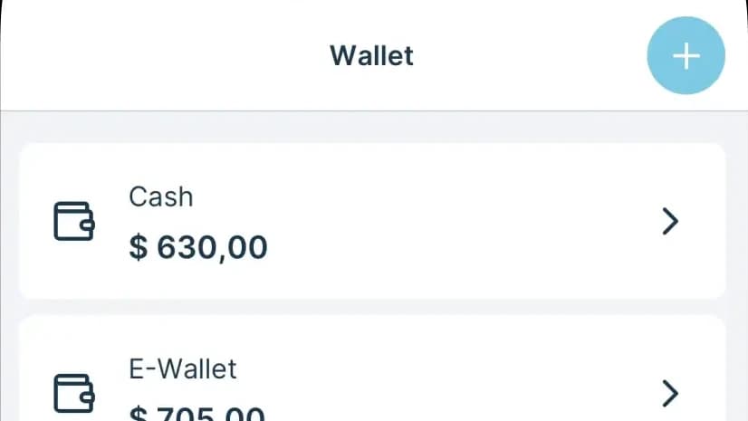 A list of wallets with separate balances